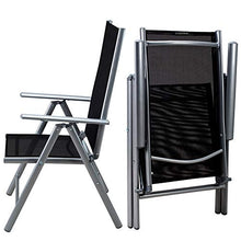 Deuba Set da 2 pezzi sedie da giardino alluminio schienale alto regolabile a 7 livelli pieghevoli argento esterni
