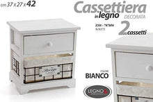 GICOS IMPORT EXPORT SRL Mobile cassettiera in Legno Bianca 2 cassetti Decorate Storage 37 * 27 * 42 cm Shabby Chic ZIH-787850