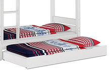 Erst-Holz Letto Bianco a Castello per Ragazzi per materassi 90x200 in Pino con Box 3° Letto 60.06-09WS7