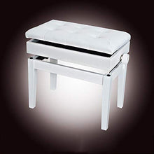 Sgabello per Pianoforte Sedia Regolabile di Legno Solido Ispessito Piano Bench Piano Guzheng elettrica Pratica Sgabello Senza Biblioteca 1-Person (Colore : Bianca, Dimensione : 56x35x56cm)
