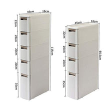 KX-YF Cassettiera Armadietto for Piccolo Spazio di archiviazione unità Free Standing cassetto Governo di immagazzinaggio camere da Letto a casa Ufficio (Color : White, Size : 18X45X115cm)