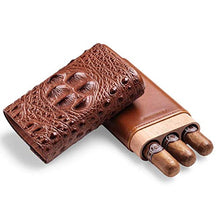 SMEJS Sigaro Caso di Cuoio, 3 Tubi Viaggi Cigar Humidor, Legno Foderato Holder Cigar Cigar Portatile Viaggi Box 3 sigari Mini Humidor (Brown)