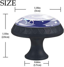 Mito blu navy di unicorni stelle Pomelli per Porta Set di 4 Pomelli per Mobili Manopole per Cassetti Cucina Armadio Vetro