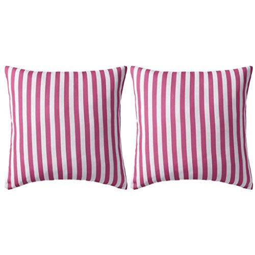 Zora Walter Cuscini per esterni a righe 45 x 45 cm, rosa, 2 pezzi con chiusura a cerniera