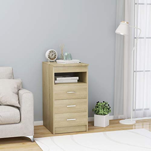 FAMIROSA Cassettiera Rovere Sonoma 40x50x76 cm in Truciolato