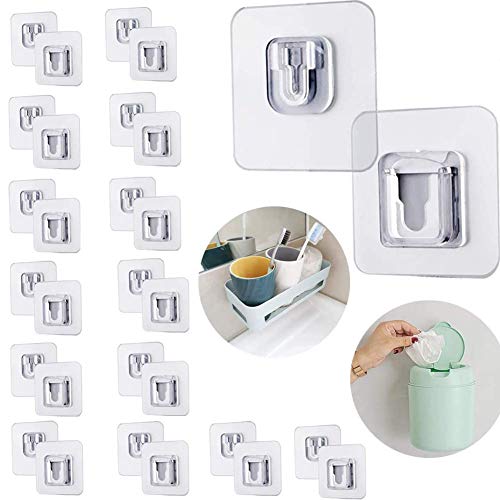 30 Pezzi,Ganci Autoadesivi Muro,Ganci da Parete Biadesivi Riutilizzabili,Ganci Da Parete Biadesivi,Ganci Adesivi Trasparenti,Ganci da Parete per Bagno Cucina.