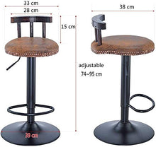 WZX Sgabelli da bancone da Cucina Sgabello da Bar Girevole retrò Sedia da caffè Sedia Regolabile in Pelle PU