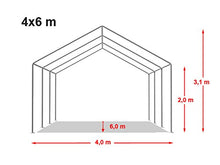 TOOLPORT Tendone per Feste 4x6 m PVC Grigio-Bianco 100% Impermeabile Gazebo da Giardino Tendone da Esterno Tenda Party