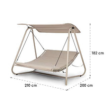 blumfeldt Garden Grove - Sdraio a Dondolo da Giardino, Telaio in Acciaio Rivestito a Polveri, Superficie con Rivestimento Rimovibile e Lavabile, Imbottitura Spessa 6 cm, Beige
