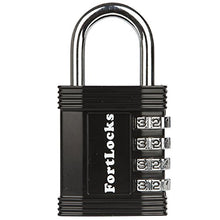 Set Lucchetti Fortlocks – Lucchetto Combinazione A 4 Cifre Per Palestra E Armadietto – Robusto, Ripristinabile, Imposta La Tua Combinazione – Impermeabile E Resistente Alle Intemperie 1 Neri