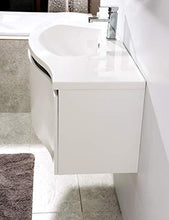 Mobile bagno sospeso LENA 1000 bianco opaco - specchio a scelta opzionale, Specchio:Senza specchio, Piletta Pop-up:Con piletta Pop-up
