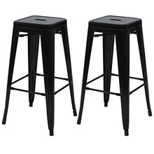 Set 2X sgabelli bistrot Design Industriale HWC-A73 Metallo Verniciato Nero