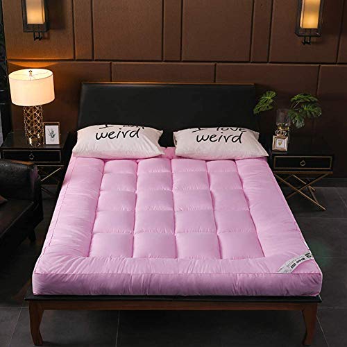 Z&HA Giapponese Piano Materasso Futon, Tatami Tappetino Portatile Materassino da Campeggio Bambini Sleeping Pad Pieghevole Roll Up Piano Lounger Divano Letto,Rosa,135x200cm