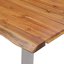 vidaXL Legno Massello d'Acacia Tavolo da Pranzo Interni Stile Industriale Bordi Vivi Arredo Cucina Tavola 160x80x75 cm Telaio in Acciaio Inox