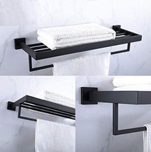 JKCKHA Northern Europe. Tovagliolo di Bagno Rails, 304 in Acciaio Inox Satinato Nero portasciugamani Accessori da Bagno Mensola Portasciugamani