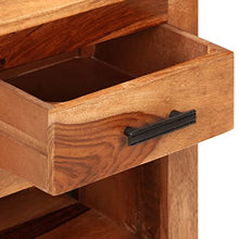 vidaXL Comodino con Cassetto e Vano Aperto Armadietto Resistente Robusto Mobiletto Camera da Notte Colore Naturale Massello di Sheesham