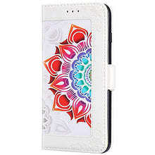 ikasus Cover Compatibile con Samsung Galaxy J7 2018 Custodia Motivo Floreale Custodia a Portafoglio in Pelle PU con Cavalletto e Custodia a Libro,Bianca