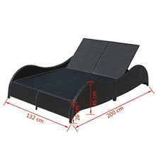 lahomie- Lettino PE Rattan per Esterno Giardino Bianco, Resistente alle Intemperie Lettino Prendisole in Rattan con Schienale Regolabile per 2 Persone