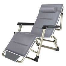 SHUAIIJUAN Sedia per il tempo libero domestico Giardino Sedia pieghevole Sun Lounger reclinabile for Beach Outdoor Patio Campeggio Tempo libero Relaxer sedia Max.Capacità di carico 250 kg - Grey