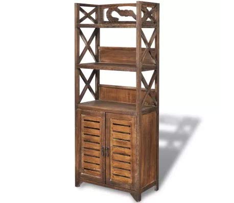 Armadietto per Bagno, Armadietto Autoportante da Bagno in Legno Mobiletto in Legno con 3 Ripiano, Mobili per per Soggiorno, Cucina, Corridoio, 46x24x117.5 cm (Marrone)