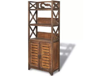Armadietto per Bagno, Armadietto Autoportante da Bagno in Legno Mobiletto in Legno con 3 Ripiano, Mobili per per Soggiorno, Cucina, Corridoio, 46x24x117.5 cm (Marrone)