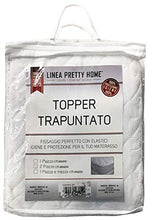 Tata Home Topper Materasso Trapuntato a Quadri Coprimaterasso Imbottito con Elastici Misura Matrimoniale cm 180x200