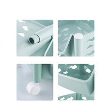 HYRL Portapacchi in plastica, 4 Tier Cucina Carrello di stoccaggio con Ruote Frutta cremagliera di Verdura per Il Bagno Multifunzione organizzare Rack Storage,#1