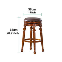 WSDSX Sedia per Sala da Pranzo, braccioli, seggiolone, Sgabello Sgabello da Bar Girevole in Legno Premium American Retro Imbottito, 68Cm, 68Cm