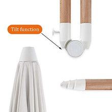 JFFFFWI Ombrellone Rotondo Creativo da 2 m Ombrellone da Esterno Piccolo Ombrellone da Spiaggia con Nappe in Legno con Funzione di inclinazione, Protezione Impermeabile e UV