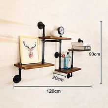 Una partizione Resistente Household Storage Box Retro Stile di Steampunk squisita fattura Funzioni di visualizzazione Vita Media del Tubo Muro di Ferro Legno (Size : D)