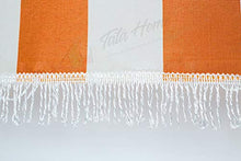 Tenda da Sole con Kit Ganci e Anelli in Tessuto a Righe Resistente da Esterno o Balcone Misura cm 200x295 Dis.1 Arancio
