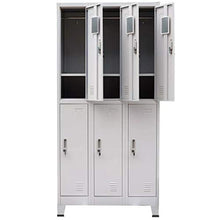 Cikonielf - Armadio guardaroba in metallo, con cassetti, in acciaio, porta con chiusura a chiave, 6 scomparti, 90 x 45 x 180 cm
