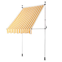 Tenda da Sole Retrattile, Tenda da Sole a Scomparsa Manuale da 2x1,2 m, Altezza Regolabile, per Uso Cortile Cortile (Gialle)