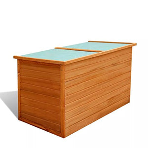 Tidyard Baule Cassapanca da Giardino in Legno, Contenitore da Esterno Multiuso, Tetto Impermeabile, Marrone 126x72x72 cm cm