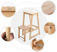 Mirui Sgabello Legno Folding Passo Sgabello Sgabello Scala Domestica scaletta Pieghevole di Legno di Gomma a Doppio Uso Multifunzionale Risparmiare Spazio, Peso 120kg Bearing