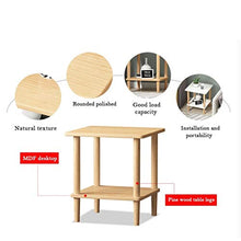 LICHUAN - Tavolino da comodino con mensola, in legno, per soggiorno, divano, comodino, comodino, comodino, facile da montare