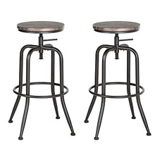 HOUSE IN BOX.COM 2 Pezzi Sgabelli da Bar Sedia Gradi Girevole Alta Regolabile Altezza Moderna Cucina Poggiapiedi Gambe Curve Moderni (Noce)