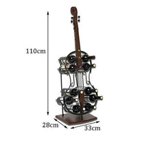 LNDDB Cremagliere del Vino Scaffale di Metallo del Pavimento del Pavimento di Isolato Nero 10 Ornamento della Bottiglia Decor Kitchen Cellar (Chitarra)