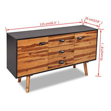 vidaXL Credenza Credenze Mobile con 3 Cassetti in Legno di Acacia 115x35x70 cm
