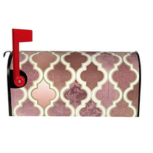 Rosegold rosa e rame marocchino piastrelle dal design unico per cassetta delle poste, copertura magnetica per giardino, giardino, cortile, dimensioni standard, 53 x 45 cm