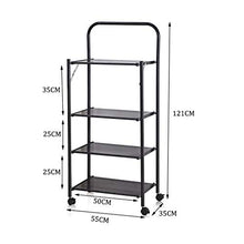 &ripiano di stoccaggio Scaffalature Multifunzione Home Living Room Cucina a Terra a 4 Strati con portarotolo Scaffale di Finitura