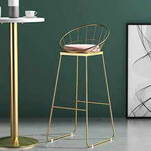 LWW Sgabelli, Casa elegante Décor Sgabelli | Bar Stool pranzo gambe delle sedie di velluto di metallo da cucina ristorante bar Sgabello alto con schienale basso, poggiapiedi,Rosa,Seduto altezza: 65cm
