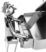 Brubaker portavino portabottiglie dal Design 'pianista' con Biglietto d'auguri - Scultura in Metallo