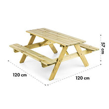 blumfeldt Picknickerchen - Tavolo da Picnic per Bambini, Tavolo da Picnic e da Gioco, Stabile, in Legno di Pino, Resistente agli Agenti Atmosferici, Spessore Legno 2cm, Legno