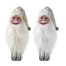 NUOBESTY Copri Bottiglia di Vino di Babbo Natale Copribottiglie di Vino di Natale Copri-Cappello a Cilindro Ornamento di Babbo Natale per Decorazioni Natalizie (Argento E Dorato)