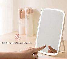LYP Specchio per Il Trucco Specchio per Il Trucco Femminile Desktop LED Luce Portatile Pieghevole Luce Specchio dormitorio Desktop Netto Rosso con