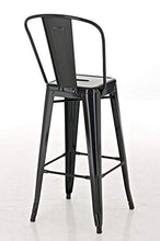CLP Sgabello Bar Aiden In Metallo Verniciato A Polvere I Sgabello Design Industrial I Sedia Sgabello Da Bancone, Colore:nero