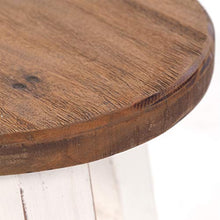 DESIGN DELIGHTS - Sgabello in Legno Massiccio Riciclato, 23 x 20 x 20 cm (A x L x P), Colore: 06 Bianco e naturale