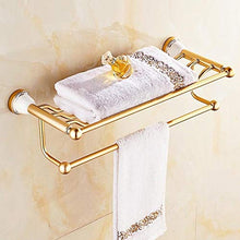 HYYDP Parete Porta Salviette Portasciugamani Retro in Alluminio da Bagno Mensola da Bagno a Doppio Strato con mensole e mensole da Bagno