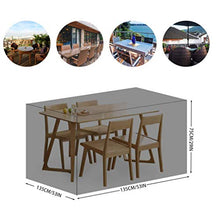 Copertura Impermeabile Mobili Giardino, Copertura Tavolo Giardino 210 Oxford Copertura Rettangolare Antivento Anti-UV per Giardino Rettangolari Telo Copritavolo,135 * 135 * 75CM